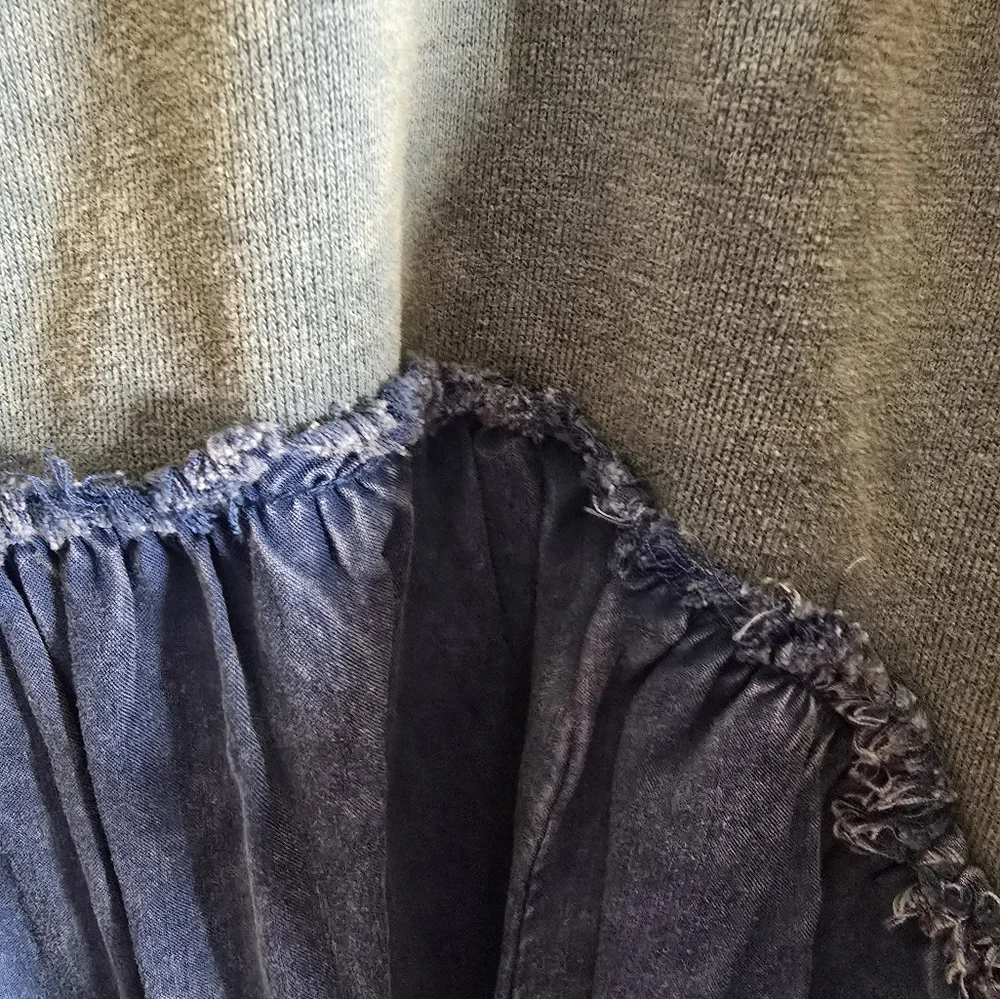 1XL NWT HEYSON Chambray/Grn Mineral Wash Dress 25.5ptp 36.5Long 2 Pockets SOFT! - Picture 11 of 16